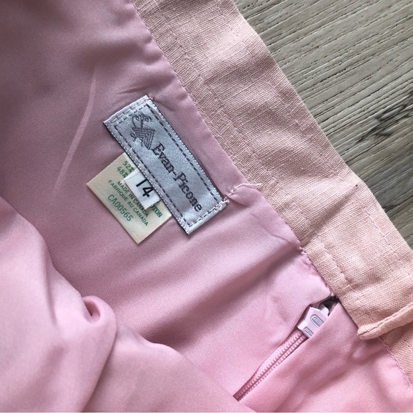 Vintage Linen Blend Evan Picone Soft Pink Maxi Skirt - Picture 3 of 12